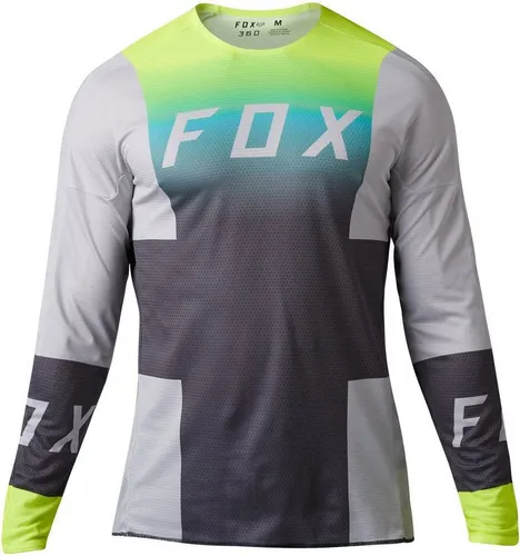 FOX 360 Horyzn Motocross Jersey, grau, Größe 2XL für Männer - Fahrradbekleidung mit feuchtigkeitsableitendem TruDriTM-Gewebe für optimalen Komfort und ergonomische Passform, ideal für anspruchsvolle Fahrten.