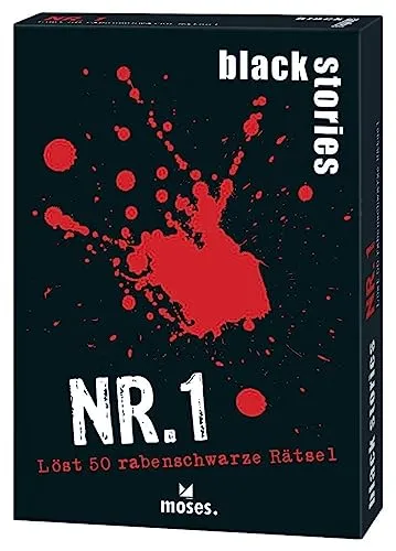 Moses. Black Stories Nr. 1, 50 Rätsel in der ersten Edition Krimi Kartenspiel mit Spielvariante und Punktechips, Rätselspiel ab 12 Jahren