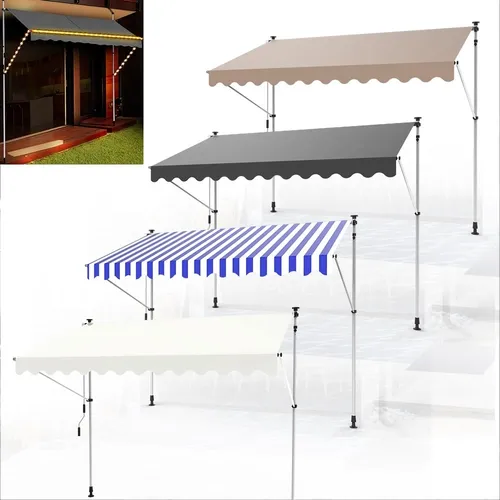 Mucola Klemmmarkise LED 350 cm – Balkon- und Terrassenschutz