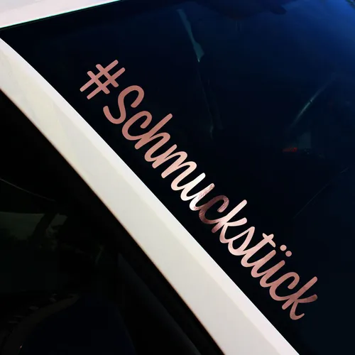 Frontscheibenaufkleber Schmuckstück Rosegold Chrom Sticker Tuning Auto FS112