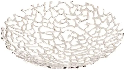 Deko Schale Fidan 2er-Set Aluminium silber - Elegantes 2er-Set Dekoschalen aus Aluminium in Silber, Durchmesser 32cm und 40cm – perfekt für stilvolle Akzente in jedem Wohnraum.