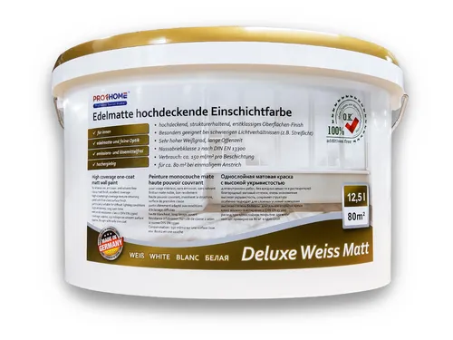 Wandfarbe PROFHOME Deluxe Weiß Matt 12,5 l