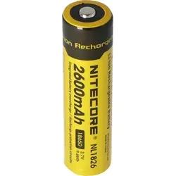 NiteCore 18650 Li-Ion Akku NL186 mit 2600mAh für LED Taschenlampen - Leistungsstarker NiteCore 18650 Akku mit 2600mAh für zuverlässige Energieversorgung von LED Taschenlampen. Schützt vor Kurzschluss und Überladung für sicheren Einsatz.
