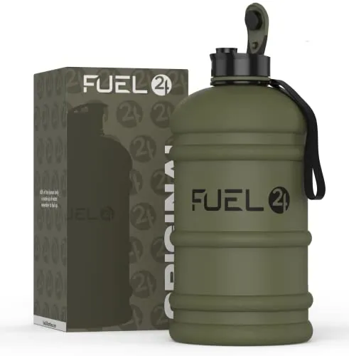 Fuel24 Krug – 2,2 Liter Wasserflasche – extra starkes Flex-Material – sturzsicher, Pop- oder Strohhalm-Optionen – 2,2 l große Sportflasche, BPA-frei