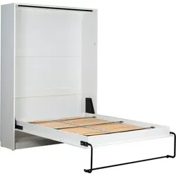 Schrankbett 140 x 200 Vertikal VB-140 Weiß Matt SLEEPBOX - Das SLEEPBOX Wandklappbett bietet eine platzsparende Lösung für jedes Zuhause. In nur Sekunden wandelt es sich vom kompakten Schrank in ein bequemes Bett. Ideal für Gäste oder kleine Räume!