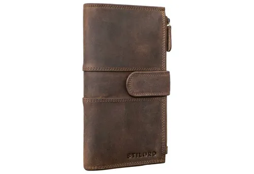 STILORD 'Alyssa' Portemonnaie Handy Leder Damen - Damen-Geldbörse mit RFID-Schutz und Platz für 16 Karten, ideal für iPhone 13. Aus echtem Rindsleder in Vintage-Optik, perfekt für Reisen und den Alltag.