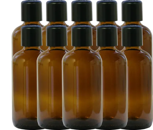 100ml Braunglasflasche mit Tropfeinsatz 2,0mm 10 x
