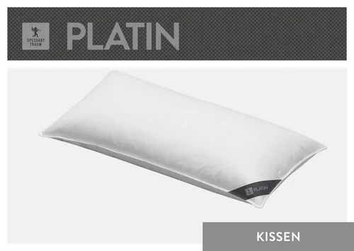 SPESSARTTRAUM Daunenkissen Platin 80x80 cm - Kissen für Allergiker, gefüllt mit 60% Gänsedaunen und 40% Gänsefedern, Bezug aus 100% Baumwolle, maschinenwaschbar, inklusive Aufbewahrungstasche.