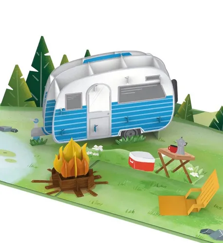 papercrush Geburtstagskarte Camping Pop-Up Karte