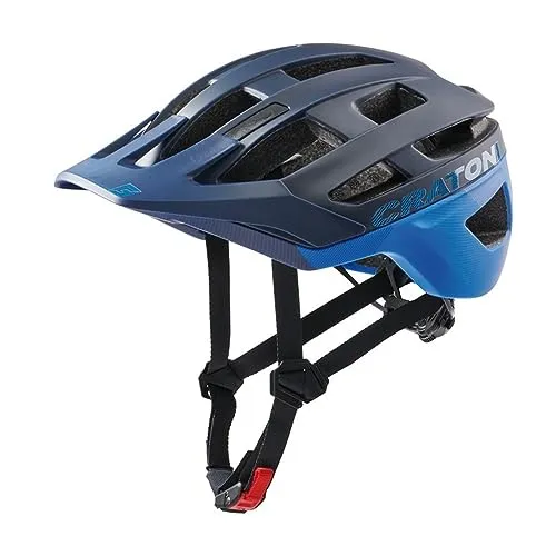 Cratoni AllRace Fahrradhelm, Schwarz-Blau, S-M 52-57 - Leichter Enduro-Helm mit nur 250g, exzellente Belüftung durch 19 Ventilationsöffnungen und Air Flow System, ideal für komfortables Fahren.