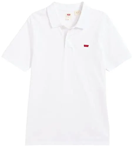 Levi's Herren Slim Housemark Polo Hemd, Bright White, L - Poloshirt für Herren mit klassischer Piqué-Struktur und schmaler Passform, ideal für einen stilvollen Freizeitlook in leuchtendem Weiß.