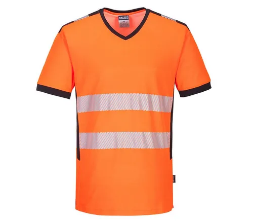 Portwest T-Shirt PW310 - PW3 Warnschutz-T-Shirt mit V-Ausschnitt und Mesh Einsatz