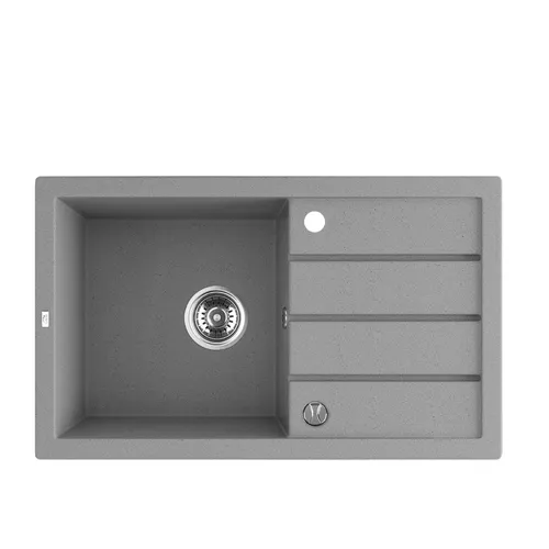 Einbauspüle TRZYNASTKA aus Granit mit Abtropffläche (79×48 cm)