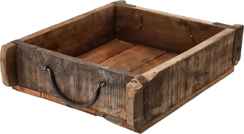 Novaliv Holzkiste Vintage 30 x 25 x 8 cm - Einzigartige Ziegelform - Aufbewahrungsboxen mit besonderem Charme, ideal für Deko und praktische Nutzung in jedem Raum. Unikat aus Altholz, vielseitig einsetzbar für Blumen, Kräuter oder Handtücher.