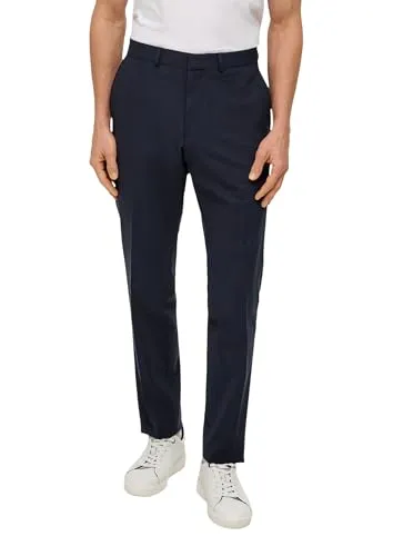 S.Oliver BLACK LABEL Herren 2149089 Hose, Blau 5952, Slim Fit - Anzughosen für Herren, mit Mid Rise Bund und praktischen Gürtelschlaufen für einen eleganten Look.