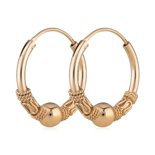 PAAR Ohrringe Keltische CREOLE Gothic Celtic Bali Creolen VERGOLDET 20mm 5081