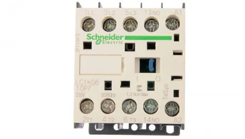 Leistungsschütz 6A 3P 230V AC - Schneider Electric LC1K0610P7 - Fehlerstromschutz (RCD) mit 1 Schließer, ideal für zuverlässige Steuerung und Sicherheit in elektrischen Anlagen.