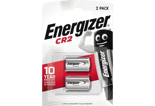 Energizer Fotobatterie CR2 E300783802 - 2 Stück - Zuverlässige Lithium-Batterie für verschiedene Geräte wie Fernbedienungen und Kameras. Hohe Energiedichte und geringe Selbstentladung für langfristige Nutzung.