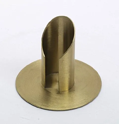 Röhren Kerzenleuchter mit Schlitz, Messing Gold matt gebürstet für Ø 3 cm Altarkerzen, Taufkerzen und Anlasskerzen