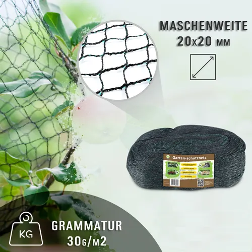 Vogelschutznetz 2 x 3m Laubschutznetz Gartennetz Teichnetz Obstbaumnetz Schutznetz sehr stark 30 g/m2