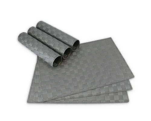 matches21 HOME & HOBBY Platzset Tischsets MODERN 6er Set Grau als Tischuntersetzer, (6-St), Abwaschbare Platzsets als Tischunterlagen für Ess-Tisch Tisch-Deko