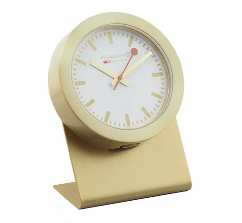 Mondaine Magnet Clock A660.30318.82SBG - Elegante Tischuhr - Tischuhr im Bahnhofsdesign mit Magnetfuß, 49 mm Ø, aus hochwertigem Aluminium, präzises Quarz-Uhrwerk, hergestellt in der Schweiz.
