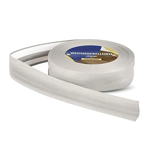 DQ-PP Weichsockelleiste 15m | Selbstklebend | 32x23mm | Birke - Hochwertige Weichsockelleiste aus flexiblem PVC für alle Räume. Einfache Montage dank selbstklebendem Band – ideal für PVC-Beläge und Fugenabdeckungen. Schlichtes Design für einen modernen Look.
