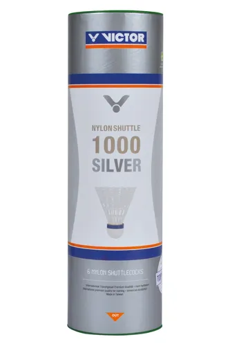 Victor Badmintonbälle Shuttle 1000 Nylon/Korkfuss Dose weiss 6er, Geschwindigkeit: mittel