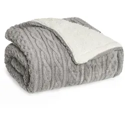 Wohndecke Oeko-TEX zertifizierte waschbare Wohn- & Kuscheldecke, Blumtal - Bettdecken mit weicher Sherpa-Innenseite, OEKO-TEX Standard 100 geprüft für höchste Sicherheit und Komfort. Pflegeleicht und in sechs stilvollen Farben erhältlich.