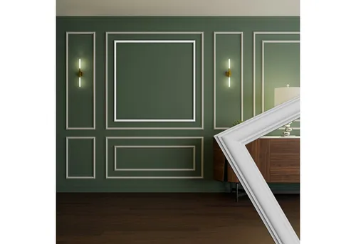 HEXIM Stuckleisten Wandrahmen Set RM01-L 116x116 cm von HEXIM