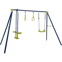 3-in-1-Kinderschaukel mit Schaukel Wippe und Turnringe - Wippen & Schaukeln, vielseitig einsetzbare Schaukel mit Wippe und Turnringen für abwechslungsreichen Spielspaß im Freien.