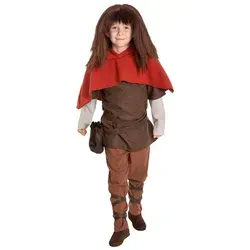 Maskworld Ronja Räubertochter Kinderkostüm - Hochwertiges 5-teiliges Kostüm für Kinder, inspiriert von Astrid Lindgrens Filmklassiker, ideal für Karneval, Fasching und Motto-Partys.
