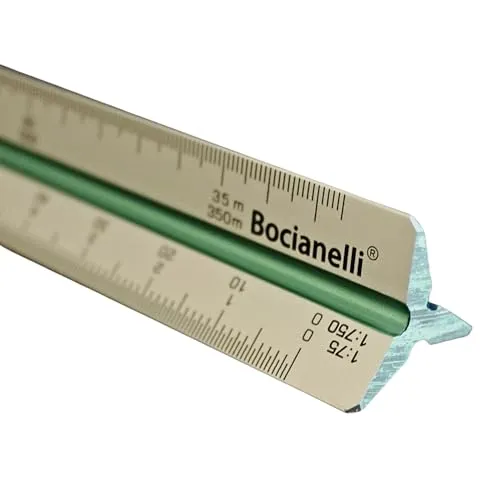 Dreikantmaßstab 30 cm in schwarz von Bocianelli