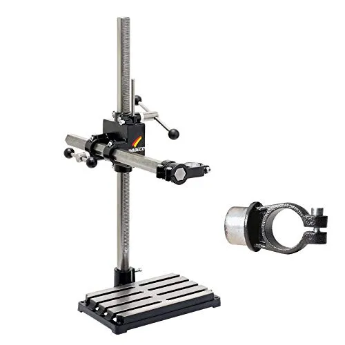 WABECO Bohrständer Fräsständer BF1243 mit Spannvorrichtung, 2 Zustellachsen vertikal/horizontal Säule 750 Ausleger 500 mm Made in Germany