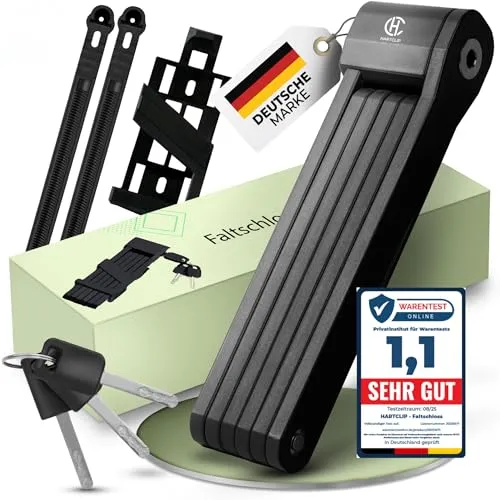 HARTCLIP Fahrradschloss Faltschloss Testsieger 85 cm mit Halterung– robuste Bauweise, Fahrradschloss hohe Sicherheit bei kompakter Größe, Bicycle lock für Fahrrad, E-Bike & Co.