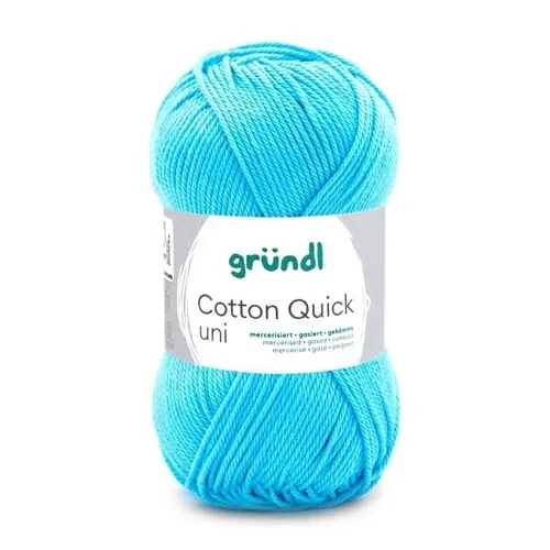GRÜNDL WOLLE COTTON QUICK 50g WASSERBLAU LL 125 m 100% BAUMWOLLE 100G/5,58€