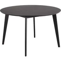 ebuy24 Esstisch Roxby 120x120cm Schwarz - Moderner Design-Tisch für Esszimmer - Esstisch Roxby 120x120 cm in Schwarz, elegantes und zeitloses Design mit pflegeleichter Oberfläche, ideal für kleine und mittelgroße Esszimmer.