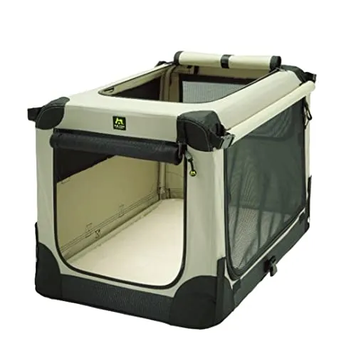 Maelson Soft Kennel faltbare Hundebox -beige - XXS 52 - Hundebox in bester Qualität, leicht und robust mit wasserdichter Nylonabdeckung. Ideal für Reisen und einfach zusammenklappbar, perfekt für kleine Hunde.