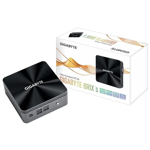 Gigabyte BRIX s GB-BRi3H-10110 - Ultra kompakter Barebone PC - Barebone PC Kit mit Intel Core i3 10110U, ideal für platzsparende Anwendungen und bietet UHD Graphics für flüssige Bilddarstellung.