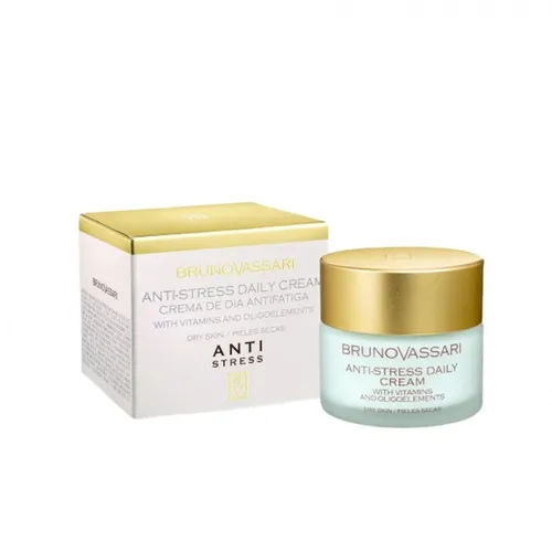 Bruno Vassari Anti Stress Tagescreme 50ml - Hochwertige Tagespflege für Damen, die müde Haut erfrischt und revitalisiert. Ideal für den täglichen Einsatz, mit geprüfter Qualität und angenehmem Duft.