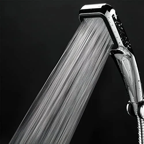 Duschkopf Wassersparend, Duschkopf Hochdruck, Duschköpfe Universal Handbrause Bad Wassersparend Leistungsstarker, Wassersparender Duschkopf mit Druckerhöhung für höher Wasserdruck (Silver, One Size)