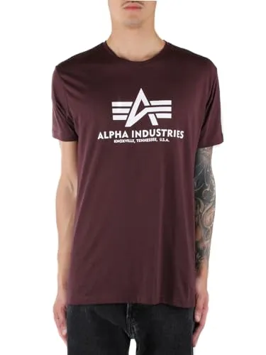 Alpha Industries Herren Basic T-Shirt, Deep Maroon, S von Alpha Industries