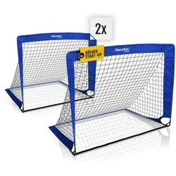 Racetex 2er Fußballtor Kinder Set - Robuste Tore mit Tragetasche - Verstärkte Glasfaserstangen - Blau - Entdecken Sie das Racetex 2er Fußballtor Set für Kinder! Mit verstärkten Glasfaserstangen und praktischer Tragetasche ist der Aufbau schnell erledigt. Ideal für Garten, Park oder unterwegs – für unvergesslichen Fußballspaß!