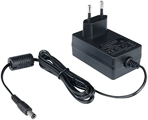 Poppstar AC DC Netzteil 12V 2A (Netz-Adapter 24W / 12V Ladekabel für Externe Festplatten-Gehäuse, Dockingstation UVM.) mit DC-Stecker 5,5mm/2,1mm