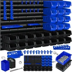 MASKO Stapelbox - 45 tlg Werkzeughalter in Blau - Stapelboxen für Ordnung im Werkzeugbereich, ideal für die Garage oder Werkstatt mit erweiterbarem Design.