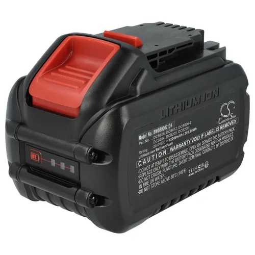 vhbw Akku kompatibel mit Dewalt DCG405NT, DCG406N, DCG409NT, DCG409, DCG405P2, DCG409T1 Werkzeug (12000 mAh, Li-Ion, 20 V, 20 V / 60 V)