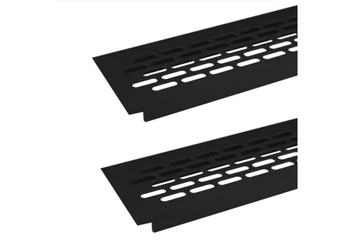 SO-TECH® Lüftungsgitter Lochblech Stegblech, versch. Ausführungen (2 St), 2 Stück 484 x 60 mm schwarz