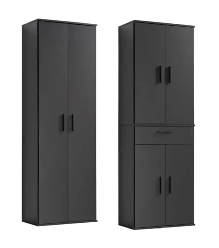 mokebo Schrank-Set Die Allzweckwaffe, (2er-Set) - Schranksysteme mit flexibler Stauraumlösung, ideal für Flur, Arbeitszimmer oder Wohnzimmer. MADE IN GERMANY aus hochwertiger Spanplatte, einfache Montage und unkomplizierte Lieferung direkt zu dir nach Hause.