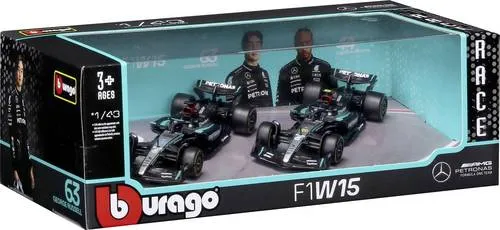 Bburago F1 Mercedes AMG W15E '24 2er-Set 1:43 Modellauto