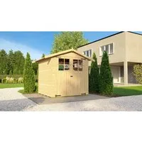 Gartenhaus weka 316 Gr.1 mit Fußboden 240 x 171 cm - Robustes Gartenhaus mit Satteldach, ideal für die Aufbewahrung von Gartengeräten und Möbeln, aus hochwertigem Holz gefertigt.